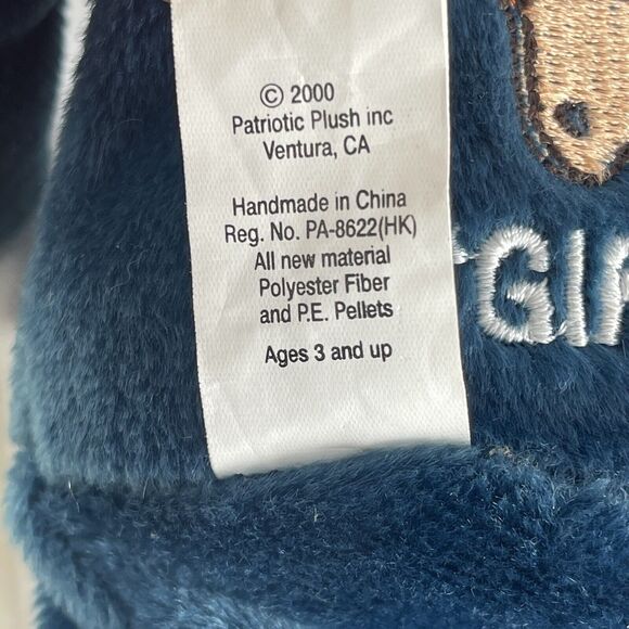 Bear Plush California Patriotic 9" Embroidered Blue Gipper President Reagan 2000 - Picture 5 of 9